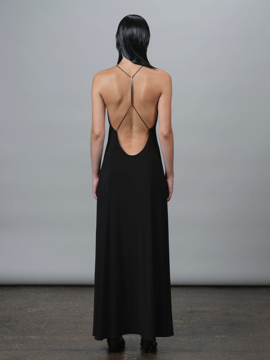 low back maxi dress